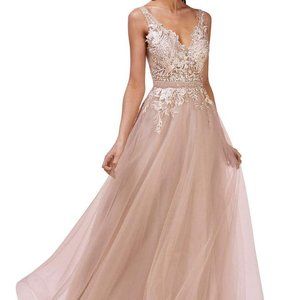 Andrea and Leo Formal Dress Rose Gold A0567
